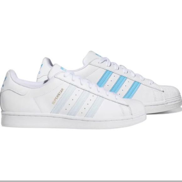 Adidas Superstar UNC Blue Mens Shoes White Sneaker - Picture 4 of 8